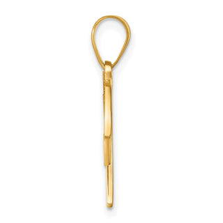 14K Yellow Gold Script Letter W Initial Pendant with Diamond