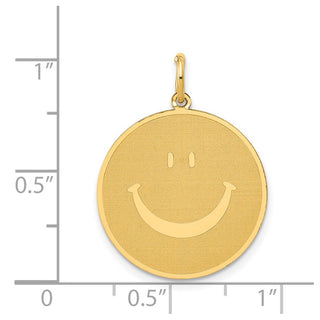 14k Yellow Gold Solid Polished Smiley Face Charm