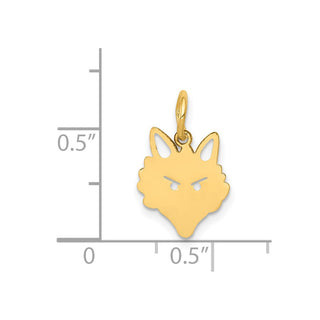 14k Yellow Gold Fox Head Charm