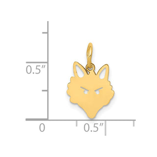 14k Yellow Gold Fox Head Charm