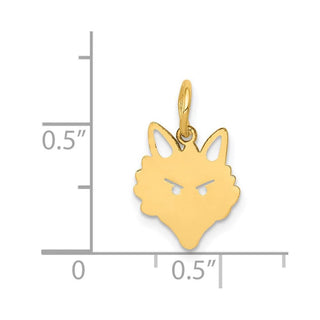 14k Yellow Gold Fox Head Charm