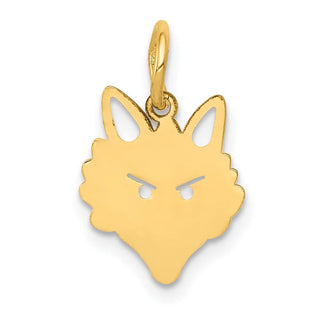 14k Yellow Gold Fox Head Charm