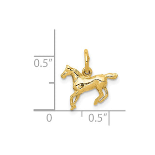 14k Yellow Gold Polished Horse Charm