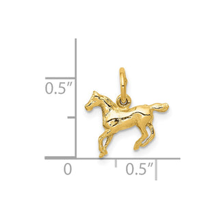 14k Yellow Gold Polished Horse Charm