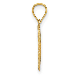 14k Yellow Gold Diamond-Cut Nugget-Style Heart Pendant