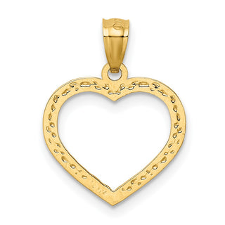 14k Yellow Gold Diamond-Cut Nugget-Style Heart Pendant