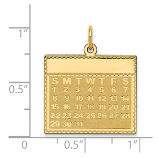 14k Yellow Gold Sunday The First Day Calendar Pendant