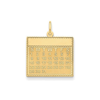 14k Yellow Gold Sunday The First Day Calendar Pendant