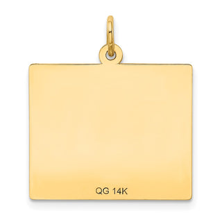 14k Yellow Gold Wednesday The First Day Calendar Pendant