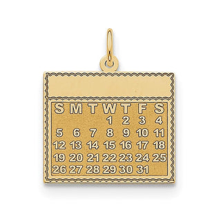 14k Yellow Gold Wednesday The First Day Calendar Pendant