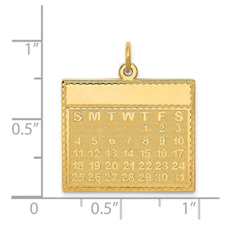 14k Yellow Gold Thursday The First Day Calendar Pendant
