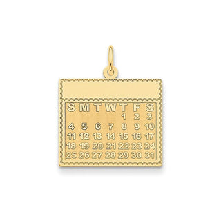 14k Yellow Gold Thursday The First Day Calendar Pendant