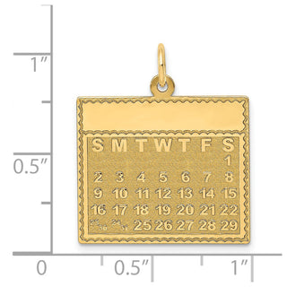 14k Yellow Gold Saturday The First Day Calendar Pendant