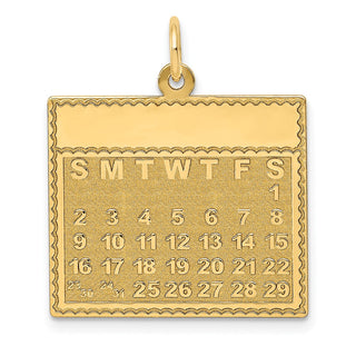 14k Yellow Gold Saturday The First Day Calendar Pendant