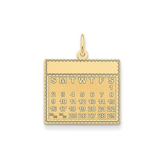 14k Yellow Gold Saturday The First Day Calendar Pendant