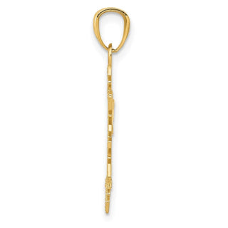 14k Yellow Gold Diamond-Cut Snowflake Pendant