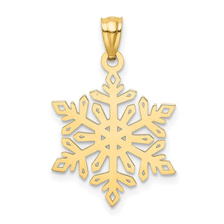 14k Yellow Gold Diamond-Cut Snowflake Pendant