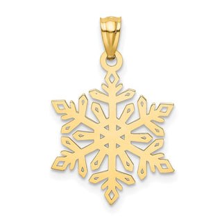 14k Yellow Gold Diamond-Cut Snowflake Pendant
