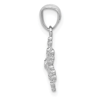 14k White Gold Snowflake Pendant YC495