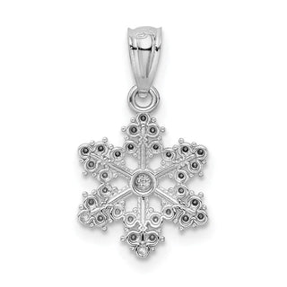 14k White Gold Snowflake Pendant YC495