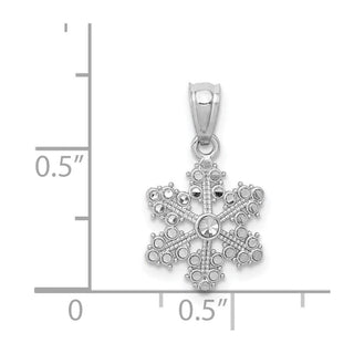14k White Gold Snowflake Pendant YC495