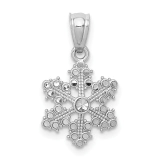 14k White Gold Snowflake Pendant YC495