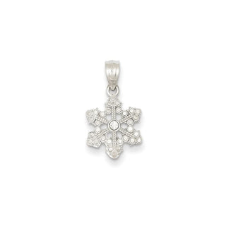 14k White Gold Snowflake Pendant YC495