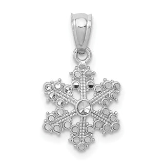 14k White Gold Snowflake Pendant YC495