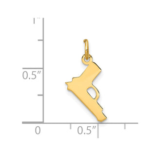 14k Yellow Gold Pistol Charm