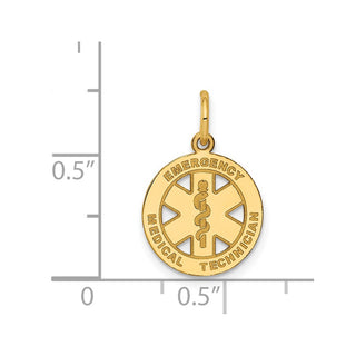 14k Yellow Gold Small Emt Medical Charm