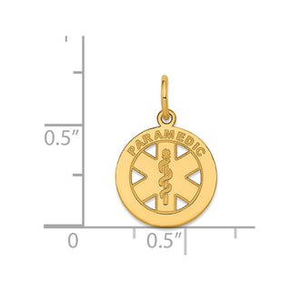 14k Yellow Gold Small Paramedic Medical Charm