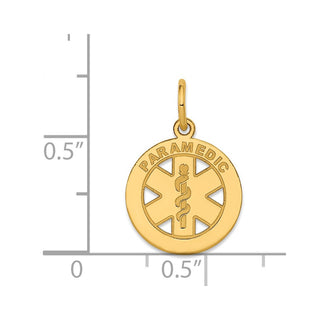 14k Yellow Gold Small Paramedic Medical Charm