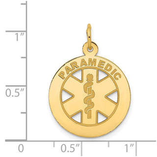 14k Yellow Gold Medium Paramedic Medical Pendant