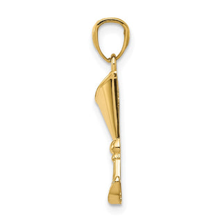 14k Yellow Gold Martini Glass With Green CZ Olive Pendant