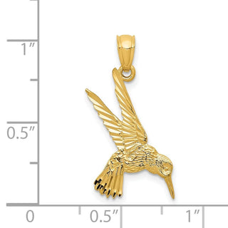 14k Yellow Gold Hummingbird Pendant YC597
