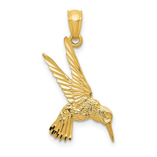 14k Yellow Gold Hummingbird Pendant YC597