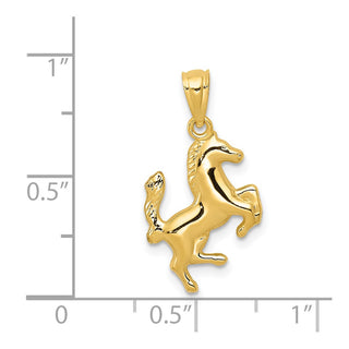 14k Yellow Gold Trotting Horse Pendant