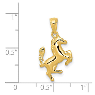 14k Yellow Gold Trotting Horse Pendant