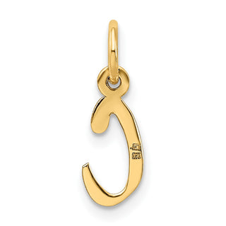 14k Yellow Gold Small Slanted Block Initial C Charm
