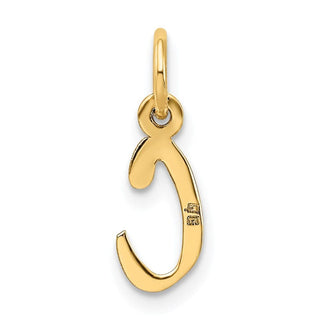 14k Yellow Gold Small Slanted Block Initial C Charm