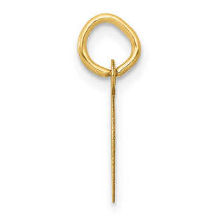 14k Yellow Gold Small Slanted Block Initial D Charm