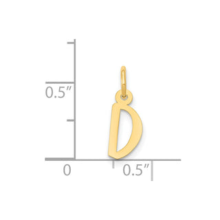 14k Yellow Gold Small Slanted Block Initial D Charm