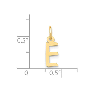 14k Yellow Gold Small Slanted Block Initial E Charm