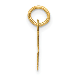 14k Yellow Gold Small Slanted Block Initial F Charm
