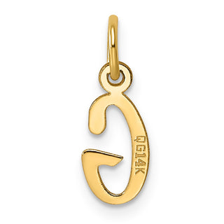 14k Yellow Gold Small Slanted Block Initial G Charm