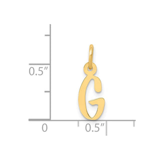 14k Yellow Gold Small Slanted Block Initial G Charm