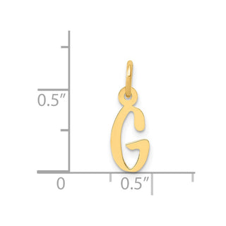 14k Yellow Gold Small Slanted Block Initial G Charm