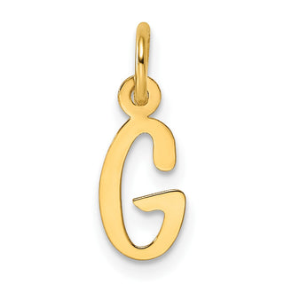 14k Yellow Gold Small Slanted Block Initial G Charm
