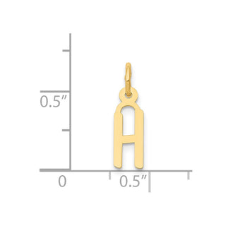 14k Yellow Gold Small Slanted Block Initial H Charm