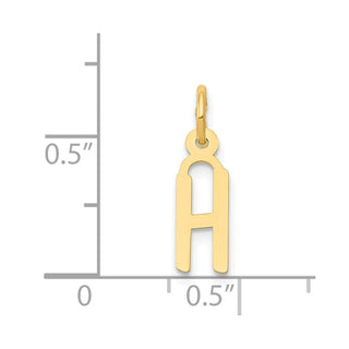 14k Yellow Gold Small Slanted Block Initial H Charm